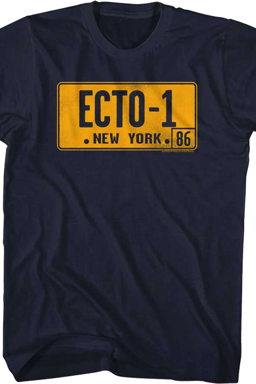 Ecto-1 License Plate Real Ghostbusters T-Shirtmain product image