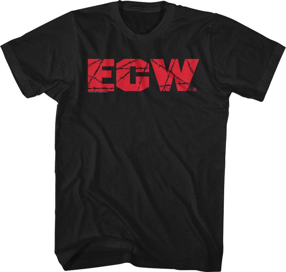 ECW Logo T-Shirt: WWE Wrestling Mens T-Shirt, image size:991x940