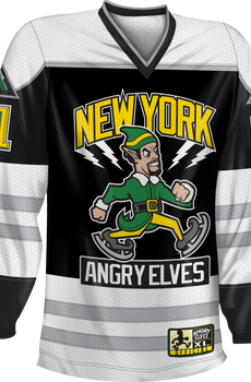 Elf Movie Miles Finch New York Angry Elves Hockey Jersey