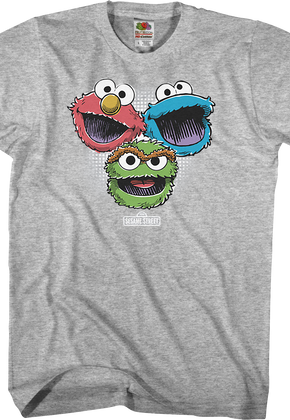 Elmo Cookie Monster Oscar The Grouch Sesame Street T-Shirt