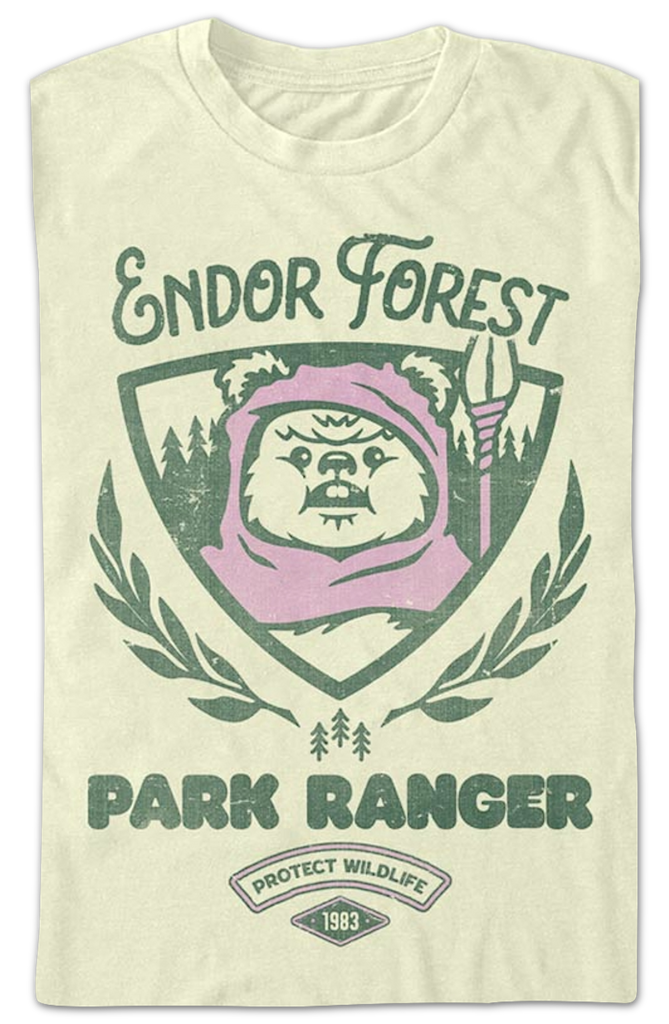 Ewok Vintage Star Wars Endor Park Ranger Ewok Womens Tie-Dye Crop