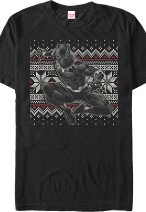 Faux Ugly Black Panther Christmas Sweater Marvel Comics T-Shirt