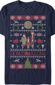 Faux Ugly Christmas Sweater Home Alone T-Shirt