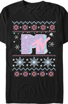 Faux Ugly Christmas Sweater MTV T-Shirt