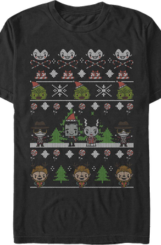 Faux Ugly Christmas Sweater Universal Monsters T-Shirt