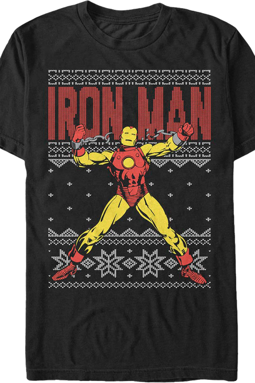 Faux Ugly Iron Man Christmas Sweater Marvel Comics T-Shirtmain product image