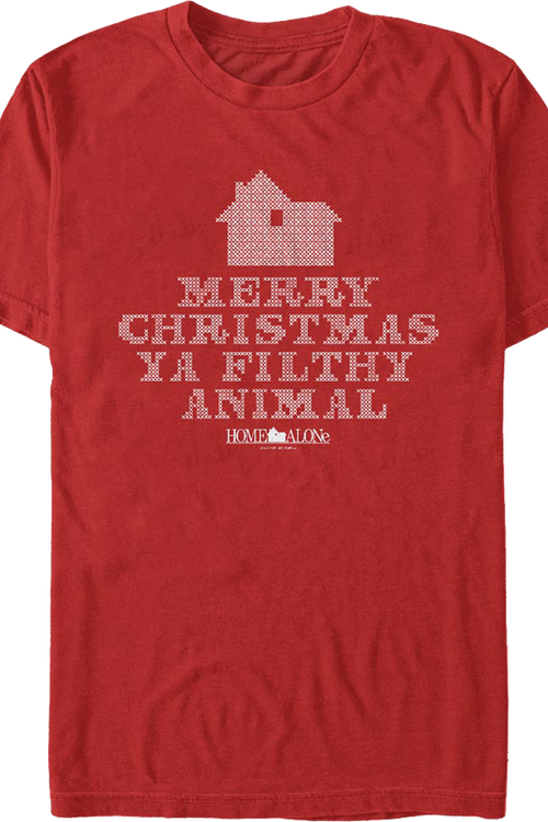 Filthy Animal Faux Ugly Knit Christmas Sweater Home Alone T-Shirtmain product image