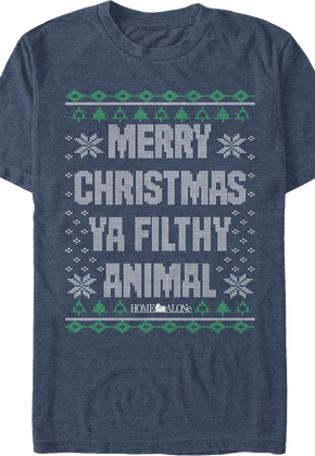 Filthy Animal Faux Ugly Sweater Home Alone T-Shirt