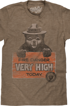 Fire Danger Very High Today Smokey Bear T-Shirt