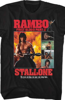 First Blood Part II Collage Rambo T-Shirt