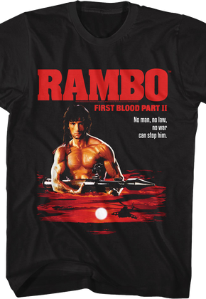 First Blood Part II Tagline Poster Rambo T-Shirt