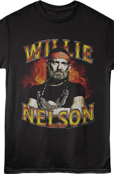 Flames Willie Nelson T-Shirt