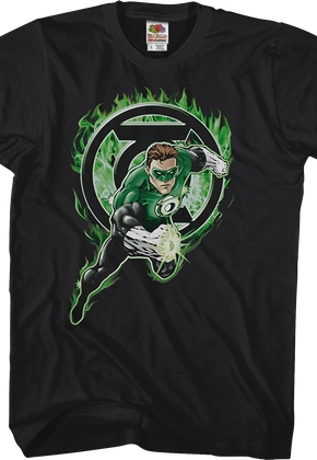 Flaming Logo Green Lantern T-Shirt