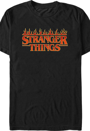 Flaming Logo Stranger Things T-Shirt