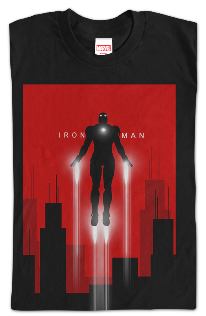 Flying Silhouette Iron Man T-Shirt Marvel Comics