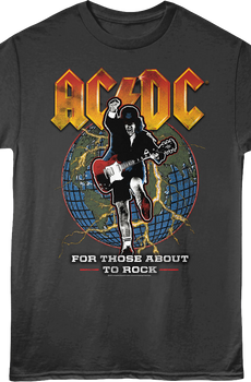 For Those About To Rock Globe ACDC T-Shirt
