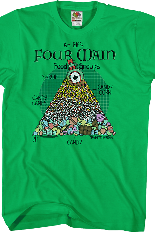 Four Main Food Groups Christmas Elf T-Shirtmain product image