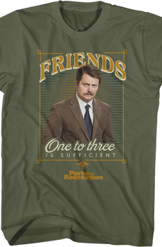 Friends One To Three Is Sufficient Parks And Recreation T-Shirt