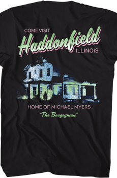 Front & Back Come Visit Haddonfield Halloween T-Shirt