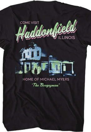 Front & Back Come Visit Haddonfield Halloween T-Shirt