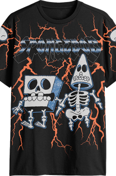 Front & Back Cyber Sigilism Friends SpongeBob SquarePants T-Shirt
