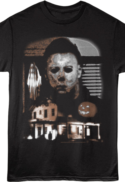 Front & Back Michael Myers Collage Halloween T-Shirt