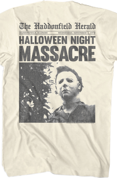 Front & Back Michael Myers Headline Halloween T-Shirt