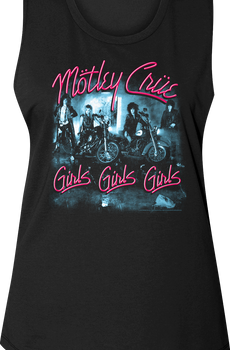 Ladies Girls Girls Girls Motley Crue Muscle Tank Top