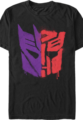 Graffiti Split Logos Transformers T-Shirt
