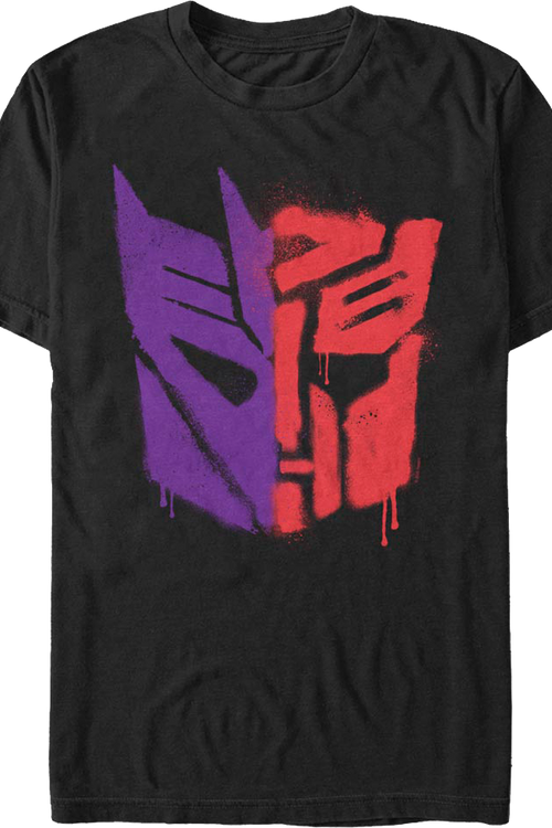 Graffiti Split Logos Transformers T-Shirtmain product image