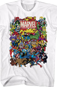 Greatest Characters Collage Marvel Comics T-Shirt