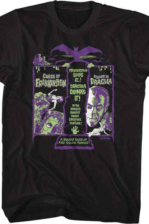 Greatest Double Creature Feature Hammer Films T-Shirtmain product image