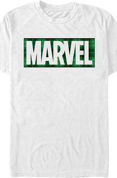 Green Plaid Logo Marvel Comics T-Shirt