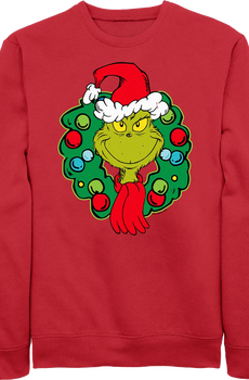 Grinch Christmas Wreath Dr. Seuss Sweatshirt