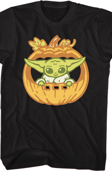 Grogu Pumpkin Mandalorian Star Wars T-Shirt