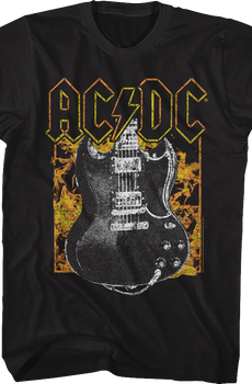 Guitar And Flames ACDC Shirt