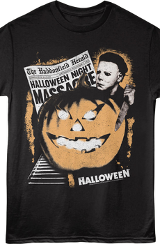 Haddonfield Herald Headline Halloween T-Shirt