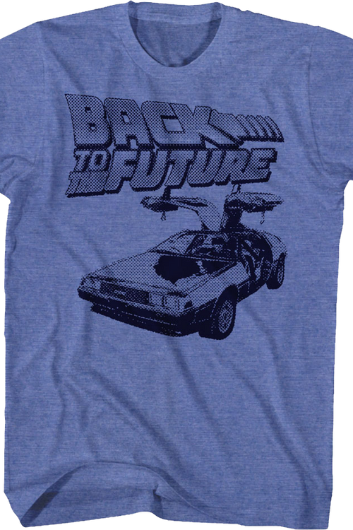 Halftone DeLorean Back To The Future T-Shirtmain product image