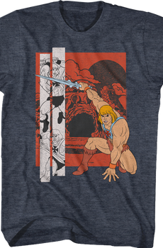 He-Man Action Pose Collage Masters of the Universe T-Shirt