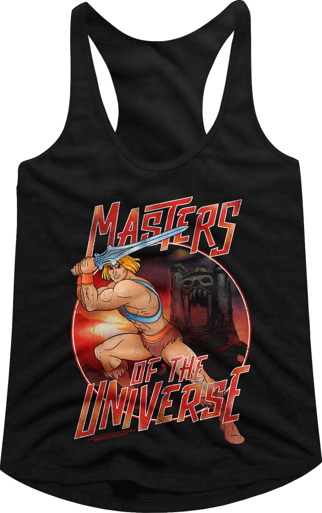Ladies HeMan Action Pose Masters of the Universe Racerback Tank Top