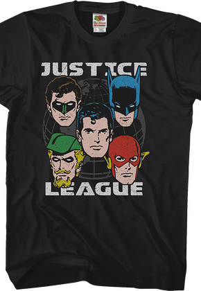 Heads of Justice League DC Comics T-Shirt