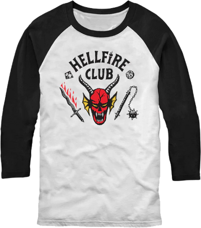 Hellfire Club Stranger Things Raglan Baseball Shirt