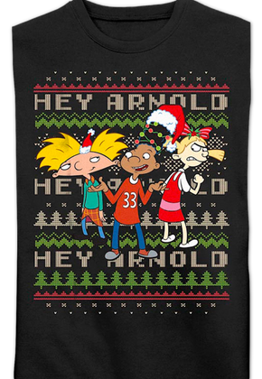 Hey Arnold Faux Ugly Christmas Sweater Nickelodeon Sweatshirt