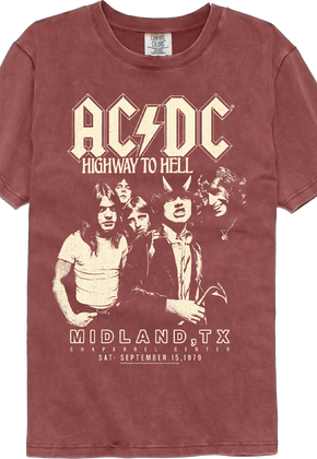 Highway To Hell Chaparrel Center ACDC Comfort Colors Brand T-Shirt