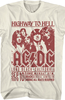 Highway To Hell Long Beach Poster ACDC T-Shirt