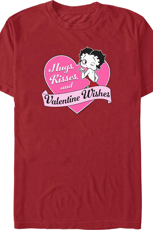 Hugs, Kisses, and Valentine Wishes Betty Boop T-Shirtmain product image