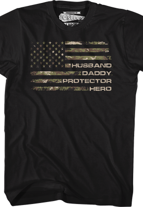 Husband Daddy Protector Hero Flag T-Shirt