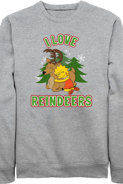 I Love Reindeers Simpsons Sweatshirtmain product image