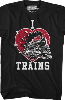 Black I Love Trains Lionel Trains T-Shirt