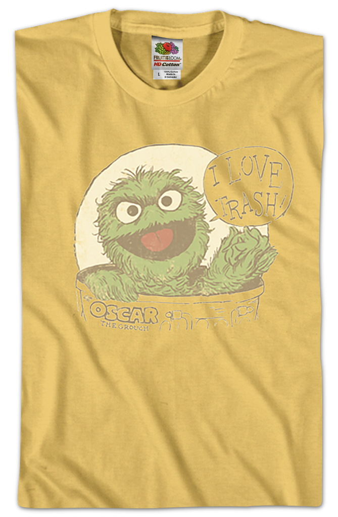 Sesame Street Oscar The Grouch I Love Trash T Shirt Sesame Street Oscar The Grouch I Love Trash T Shirt